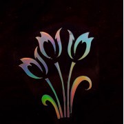 Термотрансфер наклейка цветок радужный 3,1*2,4см (другие цвета выбирайте ниже)